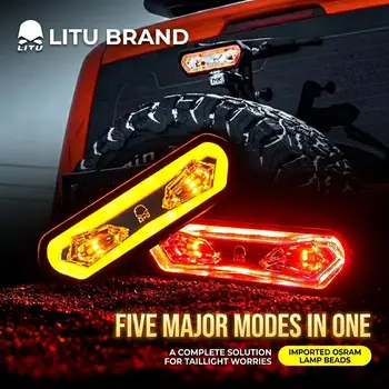 Fanale posteriore per freno per auto a LED 50W Rosso Giallo Retromarcia Stop Flash Avvertimento Fendinebbia Anti-collisione Lampada per retromarcia automatica 12V 24V