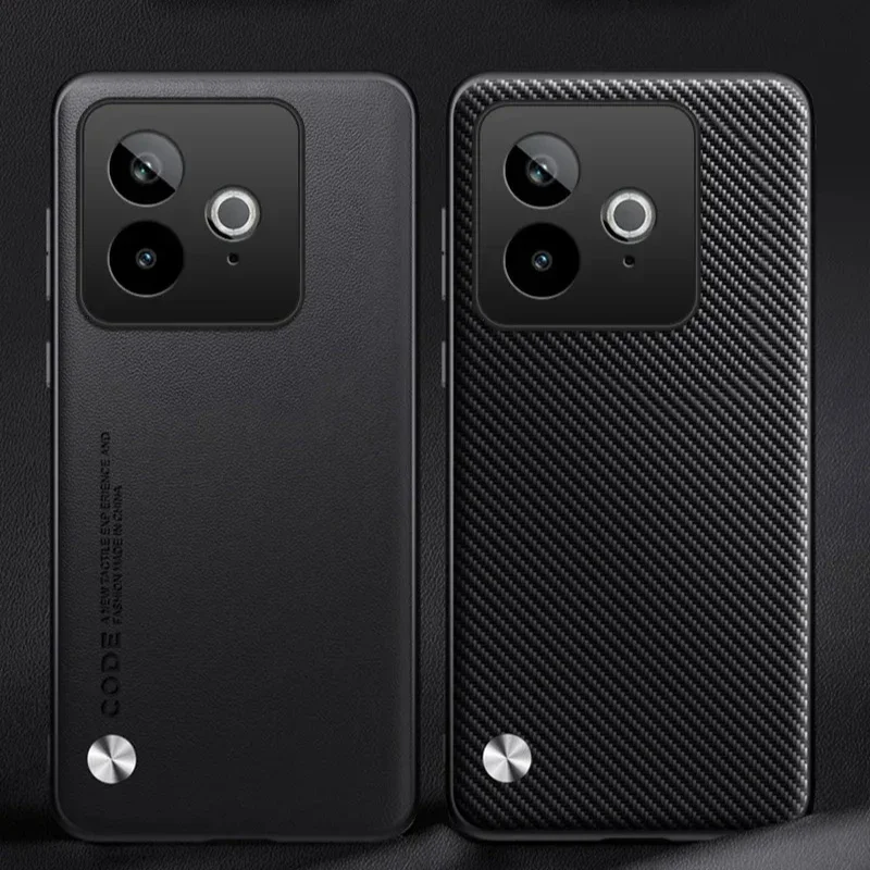 Premium PU Leather Matte Silicone Protective Case - Shockproof Hard Bumper Cover