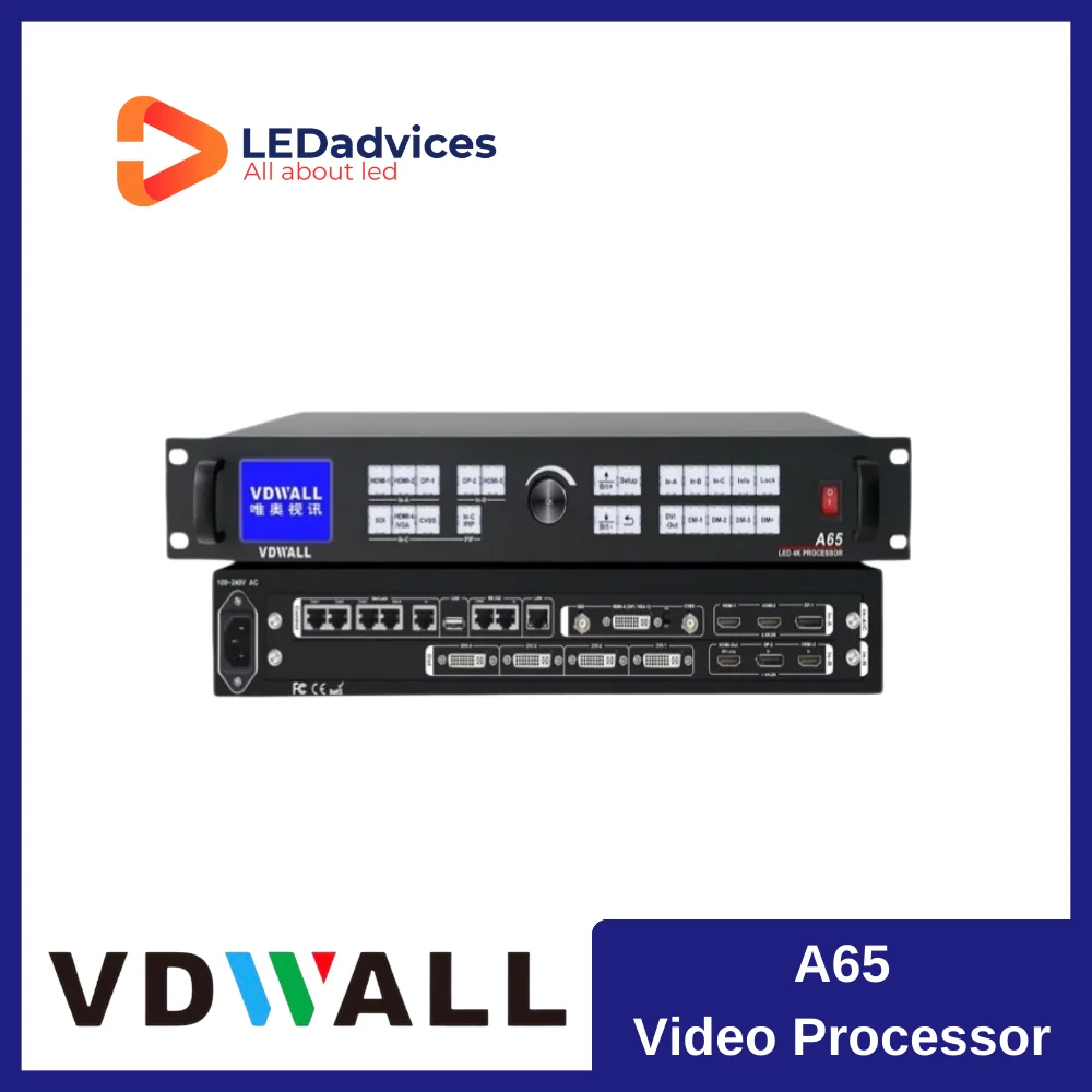 

VDWALL A65 Real 4K 10 Bits LED Video Processor For LED Screen Wall Display Controller 4K2K_60Hz Input 9.2 Million Pixels