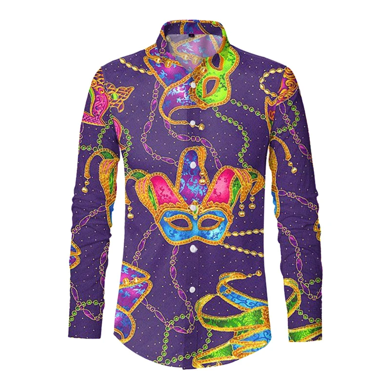 

Мужская Повседневная рубашка с длинным рукавом, белая Дизайнерская футболка с 3D-принтом в горошек, с длинным рукавом, с лацканами, большие размеры,