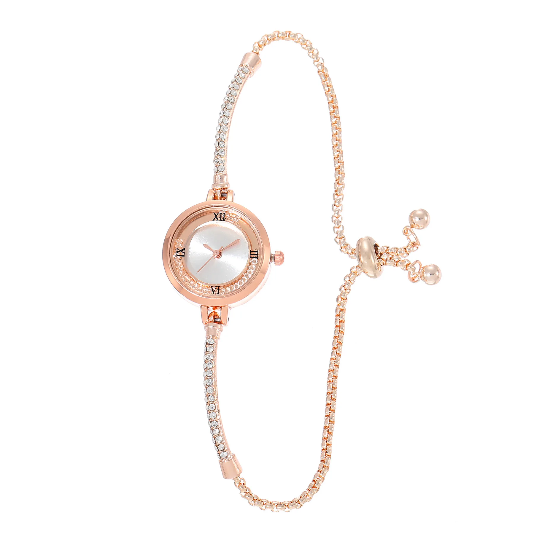 Women Watches Minimalist Circular Bracelet Diamond Crystal