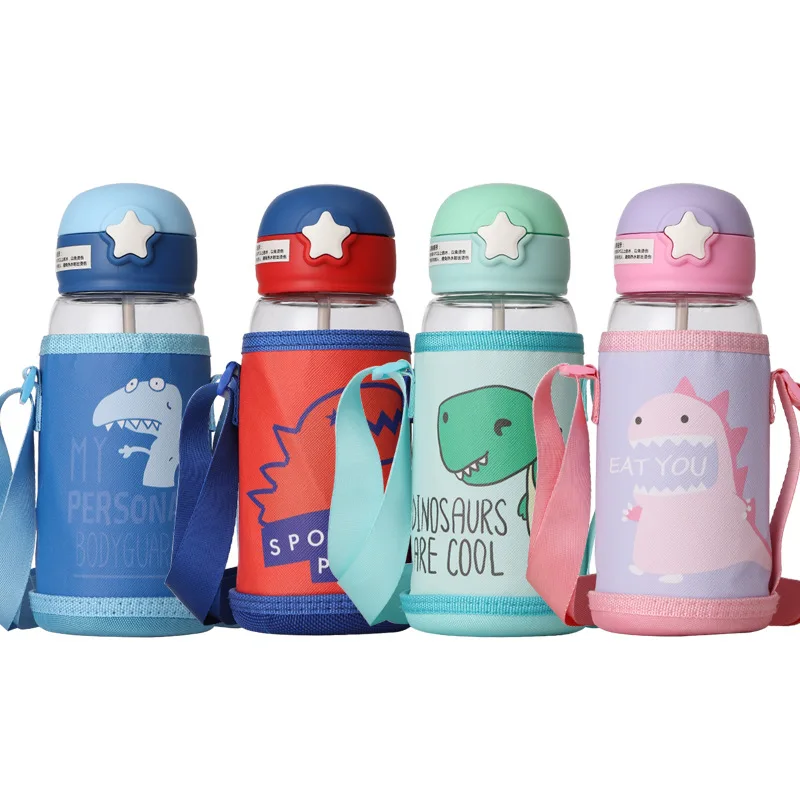 Plastic Water Bottle  Stainless Steel Water Bottle  Water Bottle  Cartoon  Straw Type  New Applicable  Mini Barril