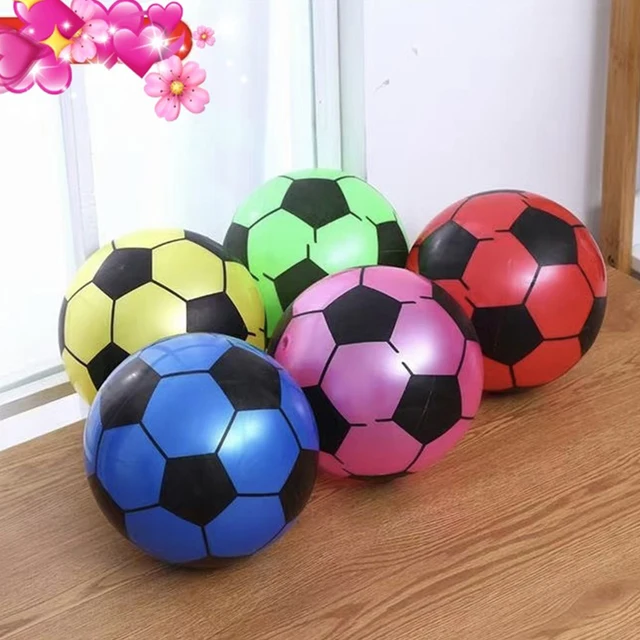 1PC Children Soccer Ball PVC Inflatable Hand Pat Football Sports Match Elastic Balls New Random color