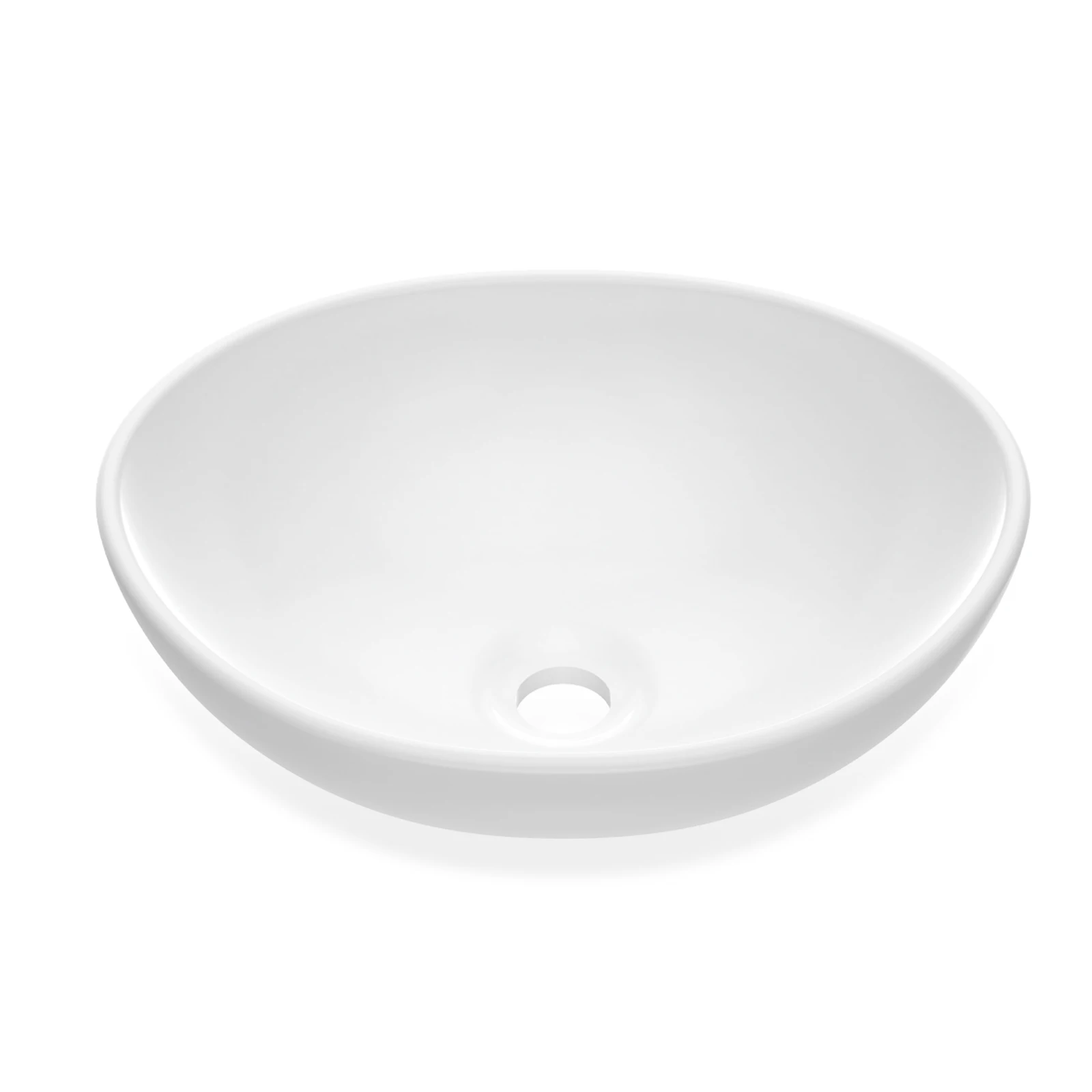 Oval Bathroom Sink, Bathroom Vessel Sink, White Vessel Sink, Bowl Sink Countertop Modern Egg Shape 40 * 33 * 14.5cm 2