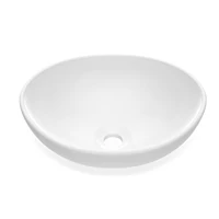 Oval Bathroom Sink, Bathroom Vessel Sink, White Vessel Sink, Bowl Sink Countertop Modern Egg Shape 40 * 33 * 14.5cm 2