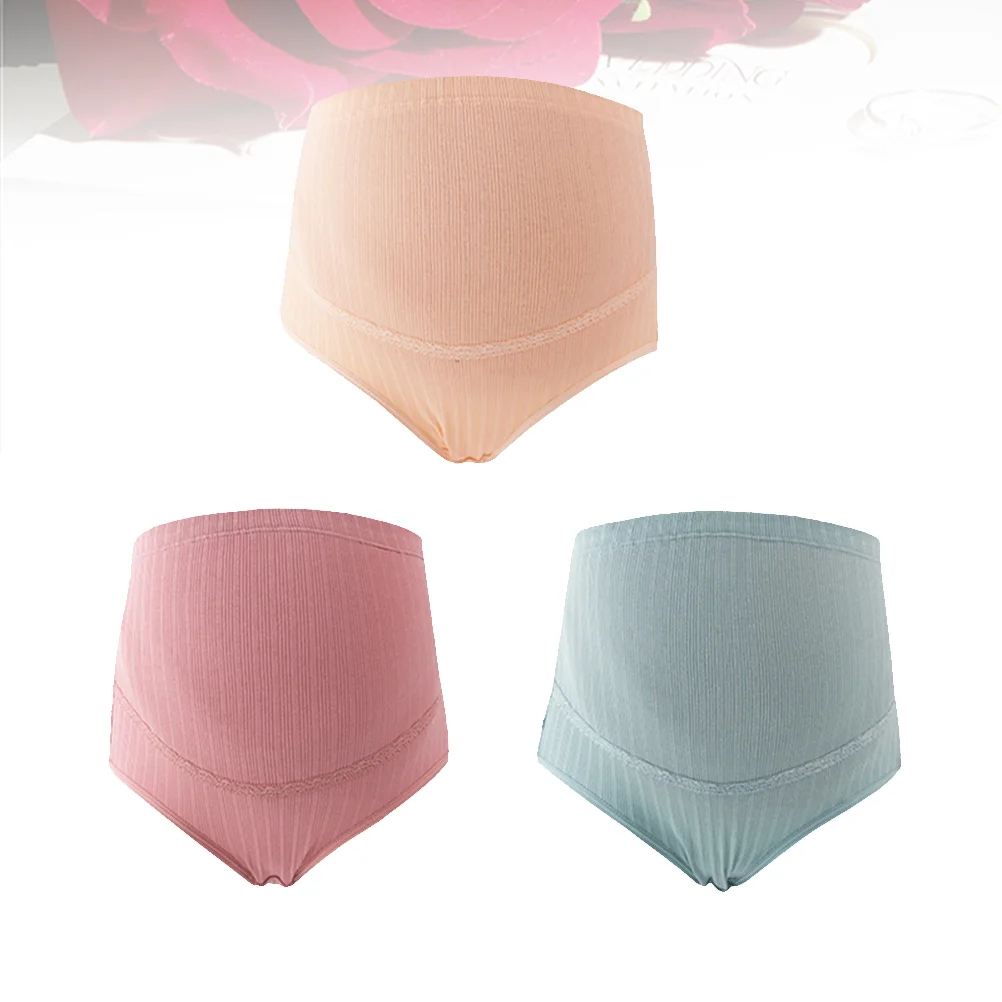 

3 Pcs Women's Maternity Women’s Shorts High Waist Pants Women Cotton Cotton