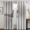 2 Pcs Abstract Art Curtains Black White Grey Circles Stripes Modern Nordic Style Living Room Bedroom Window Decoration Curtains 3