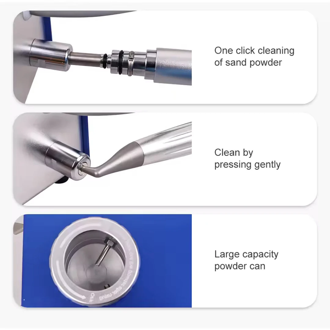 Dental Sandblasting Machine Adjustable Pressure Air Water Prophy Polishing Teeth Cleaning Tools