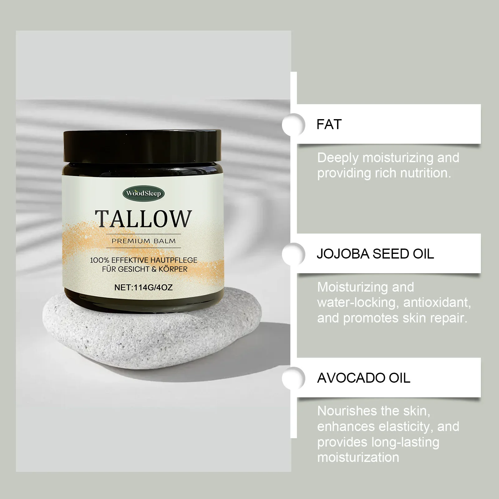 Tallow Body Lotion Deep Hydrating Reduce Skin Dry Roughness Smooth Bleach Thigh Knee Underarm Moisturizing Lightening Body Cream 6