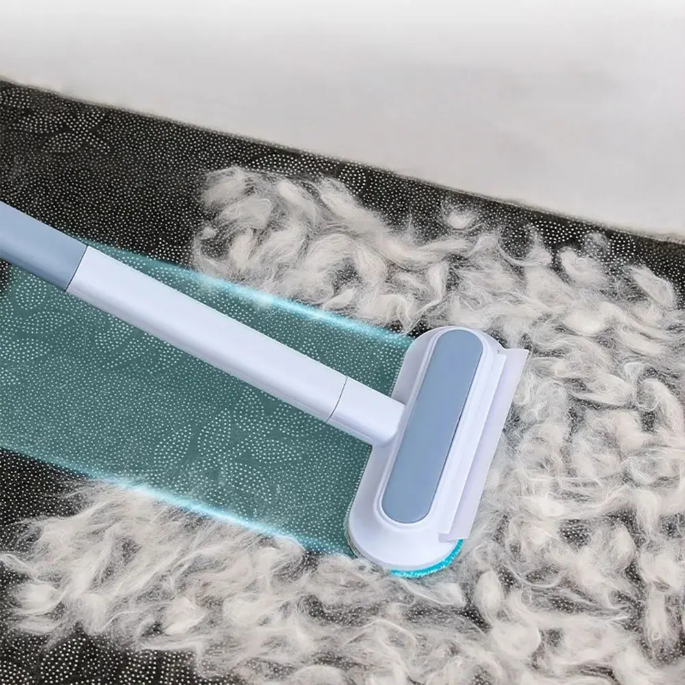반려동물 털 제거 브러시 고양이 털 청소 브러시, 다목적 카펫 침대 털 청소 도구, 스퀴지 긴 손잡이 포함, 반려동물 용품