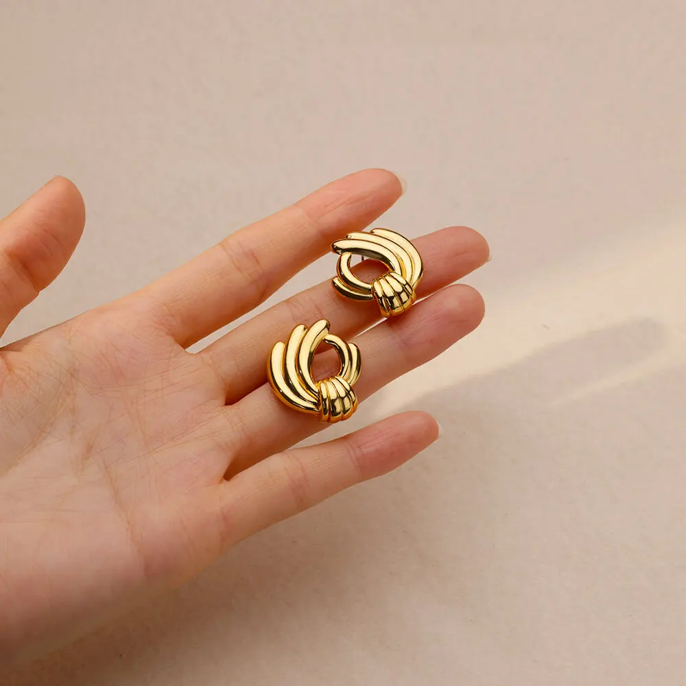 French Style Stainless Steel Stud Earrings for Women