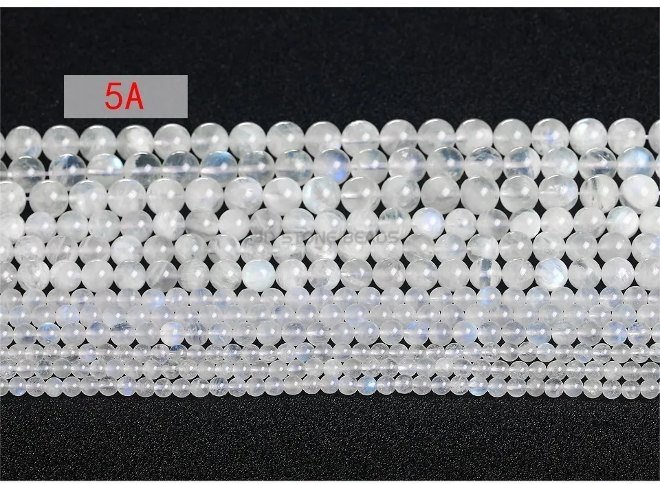 Natural Blue Flash Moonstone Beads High Quality Round Loose Spacer Gemstone For Jewelry Making Diy Bracelet Necklace Accessories