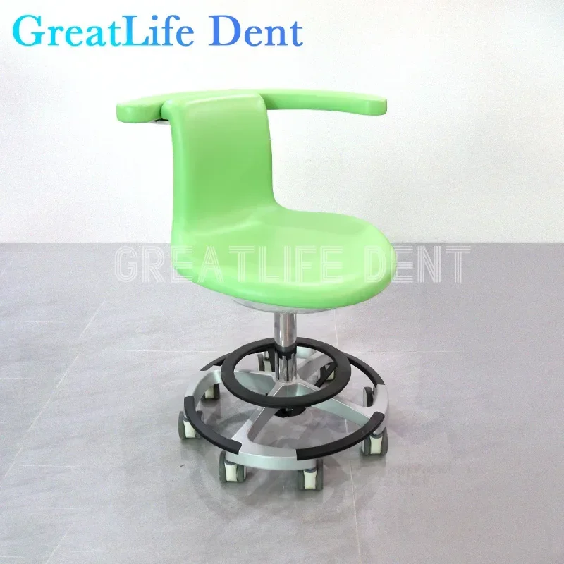 GreatLife 치과 의료 인체공학적 PU 가죽 좌석, 치과 병원 간호사, 자동 풋 페달 리프팅 회전 의사 의자