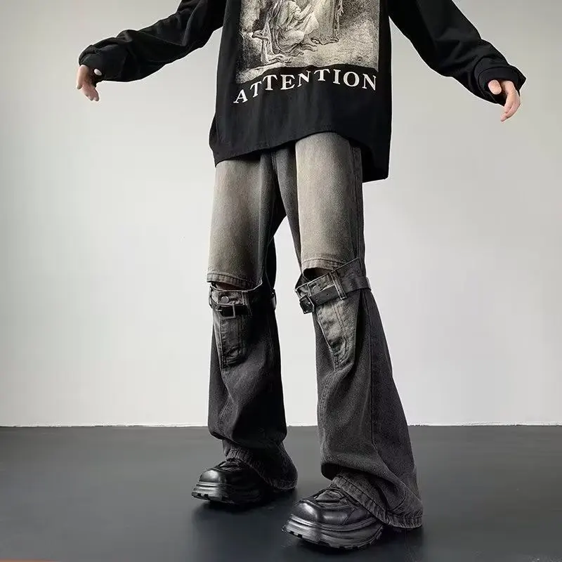 

American Vibe Pants Washed To Do Old Stitching Design Sense Jeans Fashion Personality Hiphop Plankton Fried Street Casual Pants