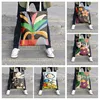 Canvas shoulder bag organization storage Handbags cosmetics travel Women's bag Shopping Fabric pouch nordic boho grocerie 1