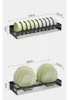 Wall Mounted Stainless Steel Dish Drainer Drying Rack Bowl Plate Storage with Tray Kitchen Organizer Chopstick Holder Hanging 2