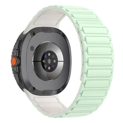 Universal Silicone Magnetic Loop Bracelet Strap - Watch 8 9 40 - 44 - 46mm (Starlight Green)