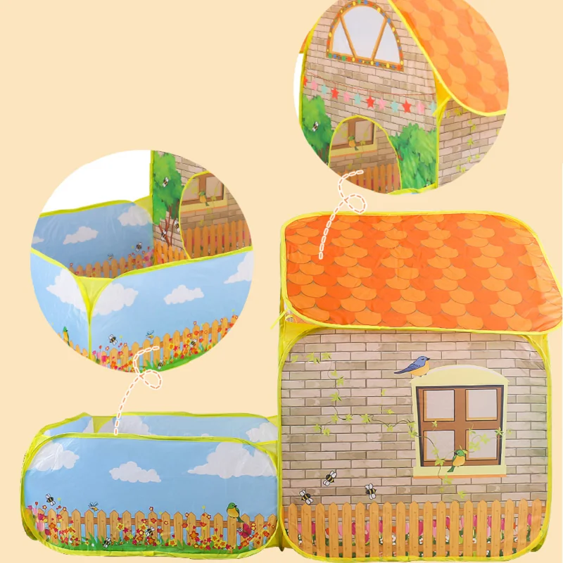 Portable Children's Game Tent Indoor Outdoor Kid Dry Ball Pool Playground Toy New Style Toddler Play House Tent Without Ball 4
