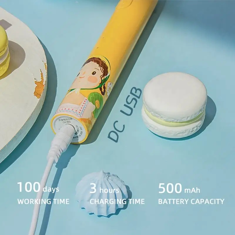 여아용 시리즈 어린이용 소닉 전동 칫솔 IPX7 방수 부드러운 칫솔모 3가지 모드 어린이 여아 구강 관리