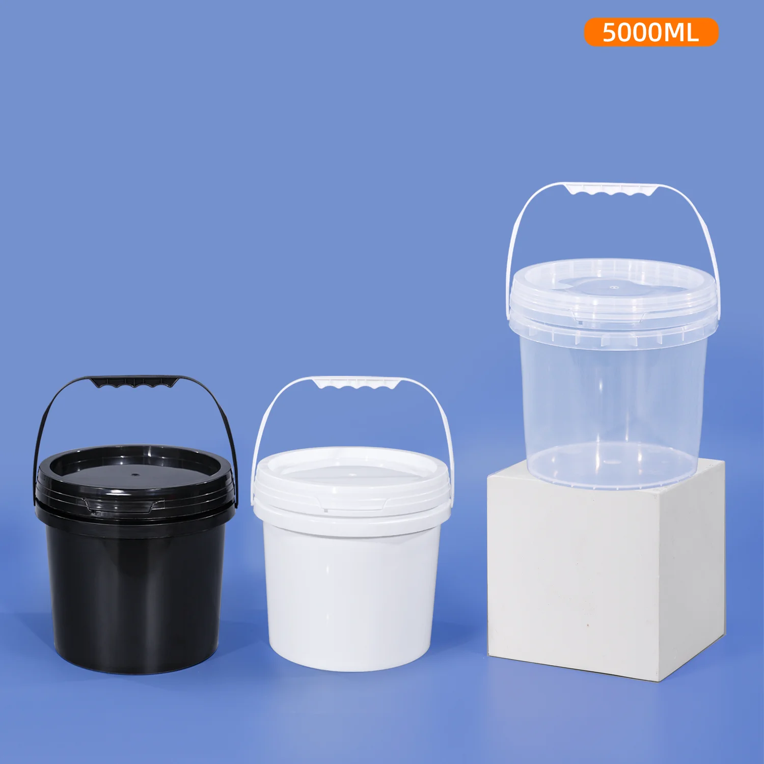 4L Round Empty Plastic Bucket with Handle and Lid High Quality Food Grade Packing Container Leakproof PP Bucket 1Pcs storage box