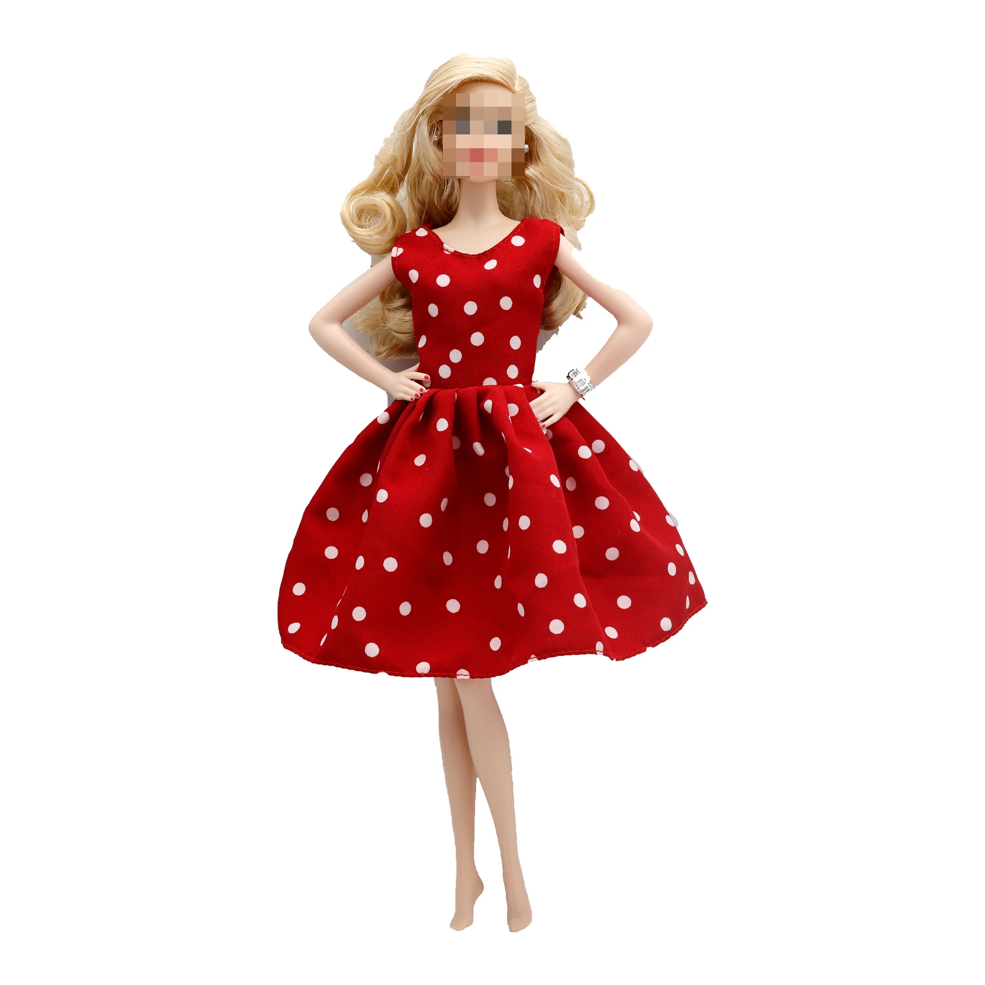 New 30cm 1/6 Elegant Sleeveless polka dot dress Daily Wear