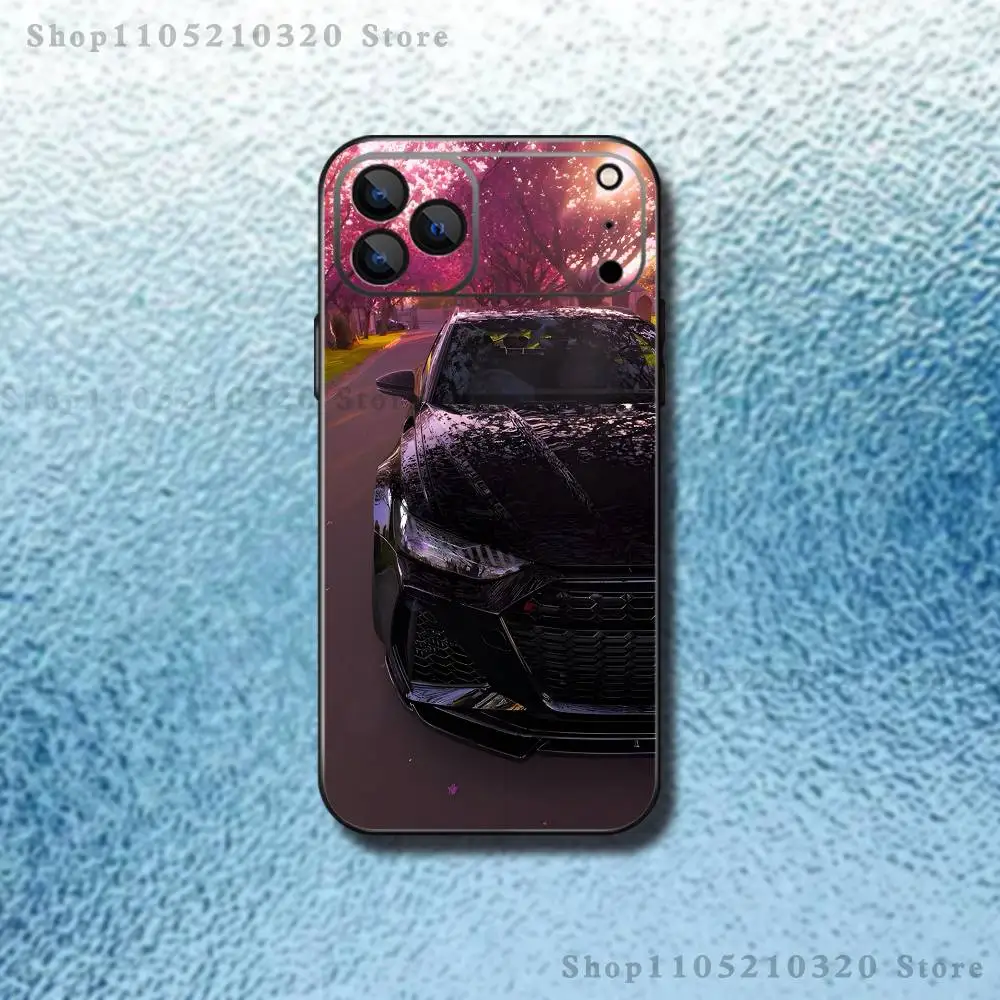 Sleek Black Silicone Phone Case in Automotive Design