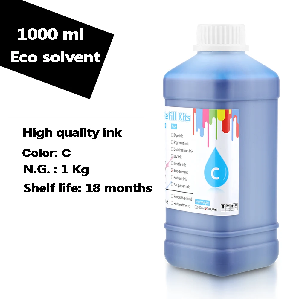 1000ml Eco solvent ink white ink for Epson / Roland / Mimaki eco printer for Epson DX5 DX6 DX7 printhead ( oil-based )