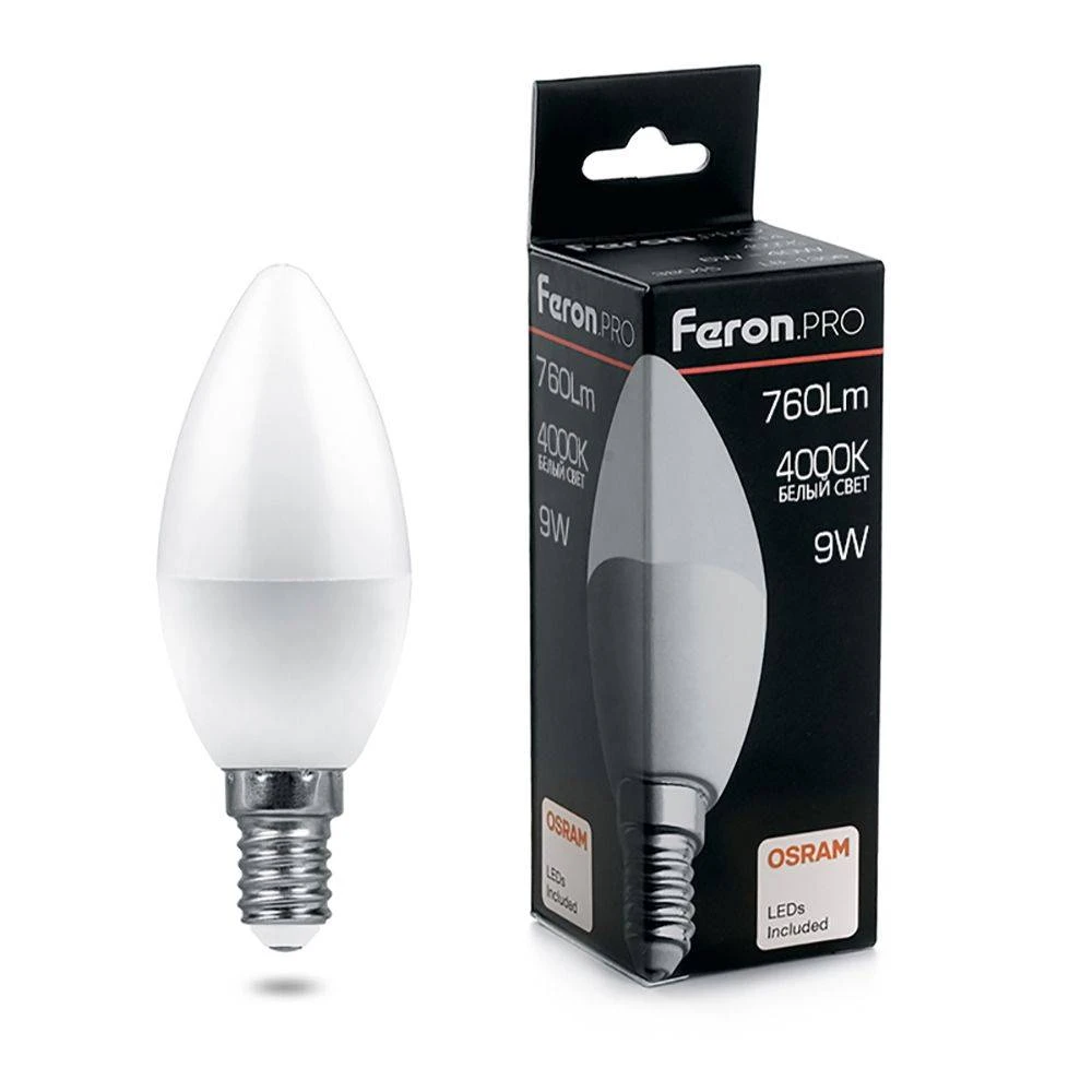 koppeling Conform dienen Lamp led Feron. pro lb 1309 candle E14 9W 4000K OSRAM LED|Ballasts| -  AliExpress