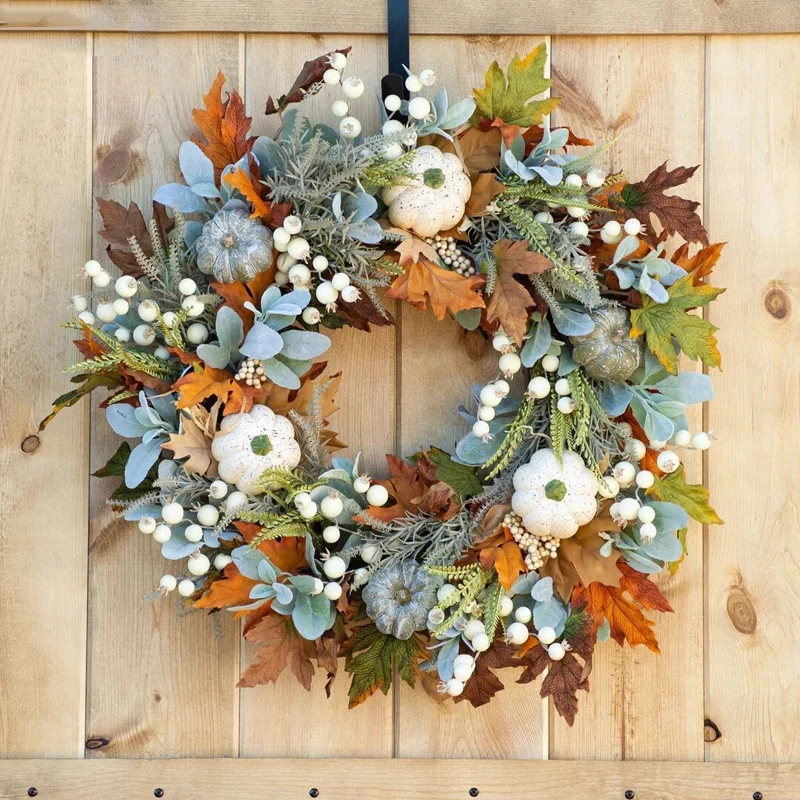 45cm Autumn Pumpkin Wreath 1