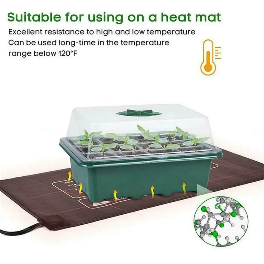 Seed Starter Tray Seed Starter Tray Box Plant Seedling Pots Gardening Sowing Tray Tools Hydroponics Growing System Indoors 12 Cells Hole 1PC