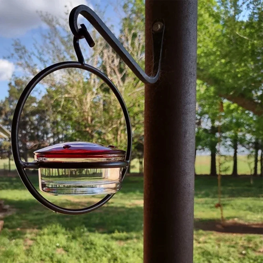 Outdoor Humming Bird Feeder Ant Bee Proof Hummingbird Drinker Feeder with Red Glass Bowl for Outside Garden Backyard Patio Deck