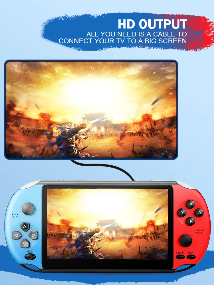 X1 / x9 / X12 handheld game console PSP nostalgic GBA / NES handheld game console 5-inch large screen handheld