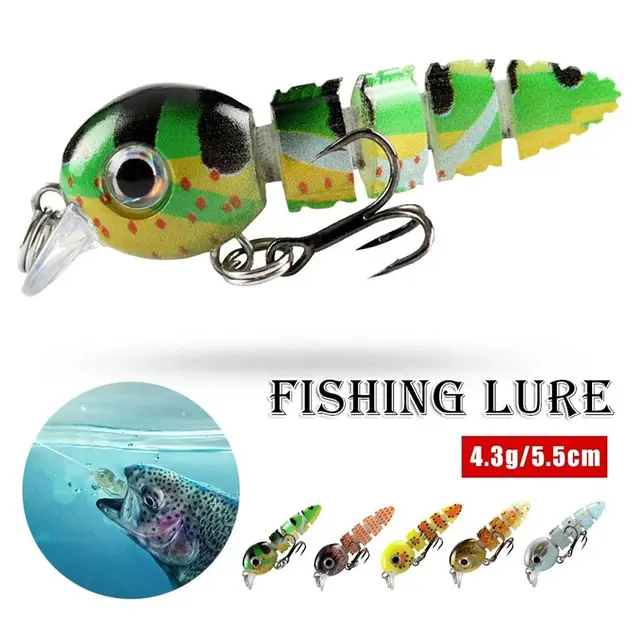 Mini 55MM 5G Hard Custom Sinking Multi Jointed Crankbait Tadpole