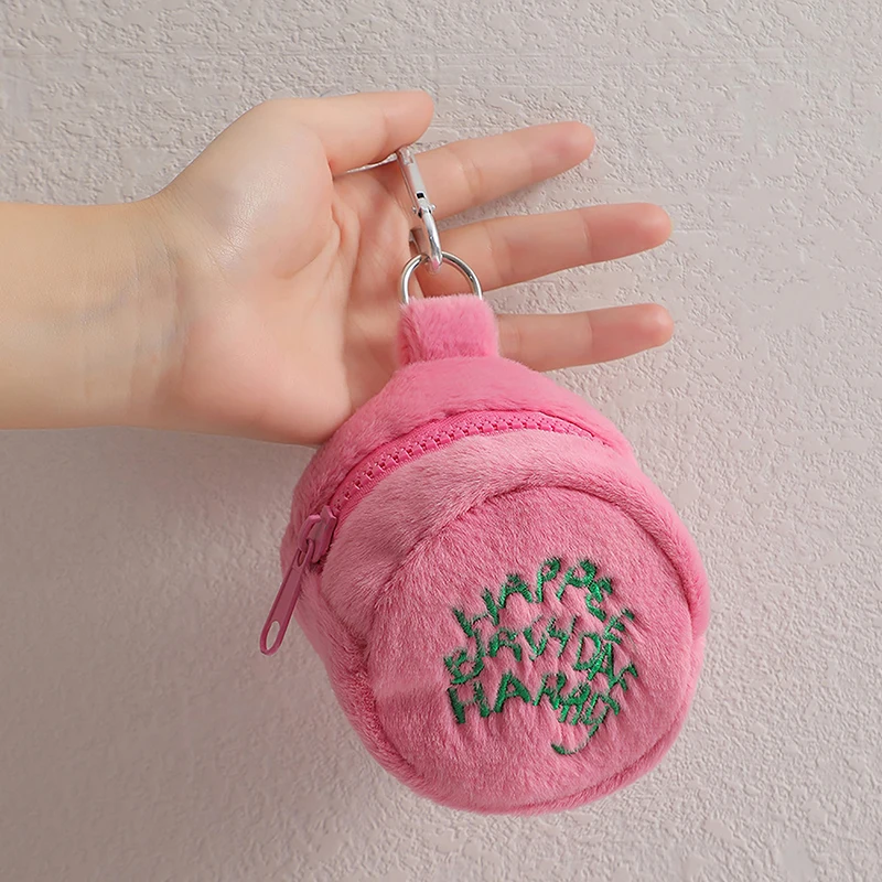 Coin Purse Pink Mini Portable for Earphone Cord Storage