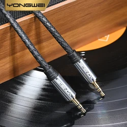 Premium 3.5mm Audio Extension Cable - Straight to Curved AUX Connector for Enhanced Sound Quality (3.5 Leather grain)