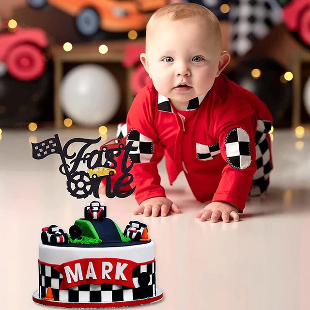 Bougies D'anniversaire Thème Voiture De Course - Lot De 12, Noir Et Blanc - Pour Gâteau, Fête, Baby Shower - 9,5 Cm - 8