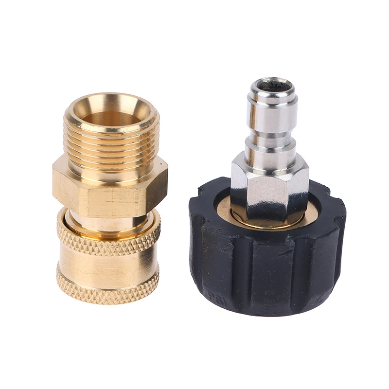 압력 와셔 퀵 커넥트 피팅, 압력 와셔 호스 및 건 어댑터, 최대 4500 PSI, M22, 14mm, 15mm 1/4 3/8 인치