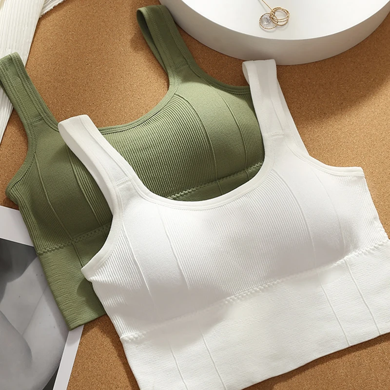 Crop Tops For Women with Built in Bras Seamless Wire Free Comfortable Sexy Padded Support Yoga Workout Sports Cropped Tops,women lingerie bra