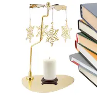 Rotating Candle Holder Tray Thermal Spinning Candlestick stand Triangle Revolving Lantern Dream Wedding Festival Decoration  2