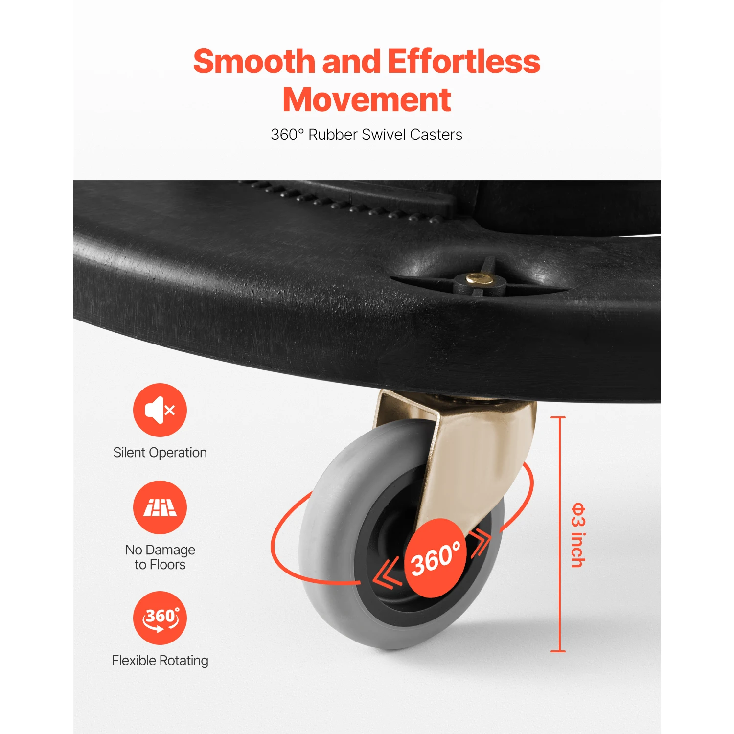 SucceBuy 1/2 Packs Trash Can Dolly Round Roller Base with 4 Lockable Wheels Rolling Barrel Cart Fit 20/32/44/55 Gal Containers
