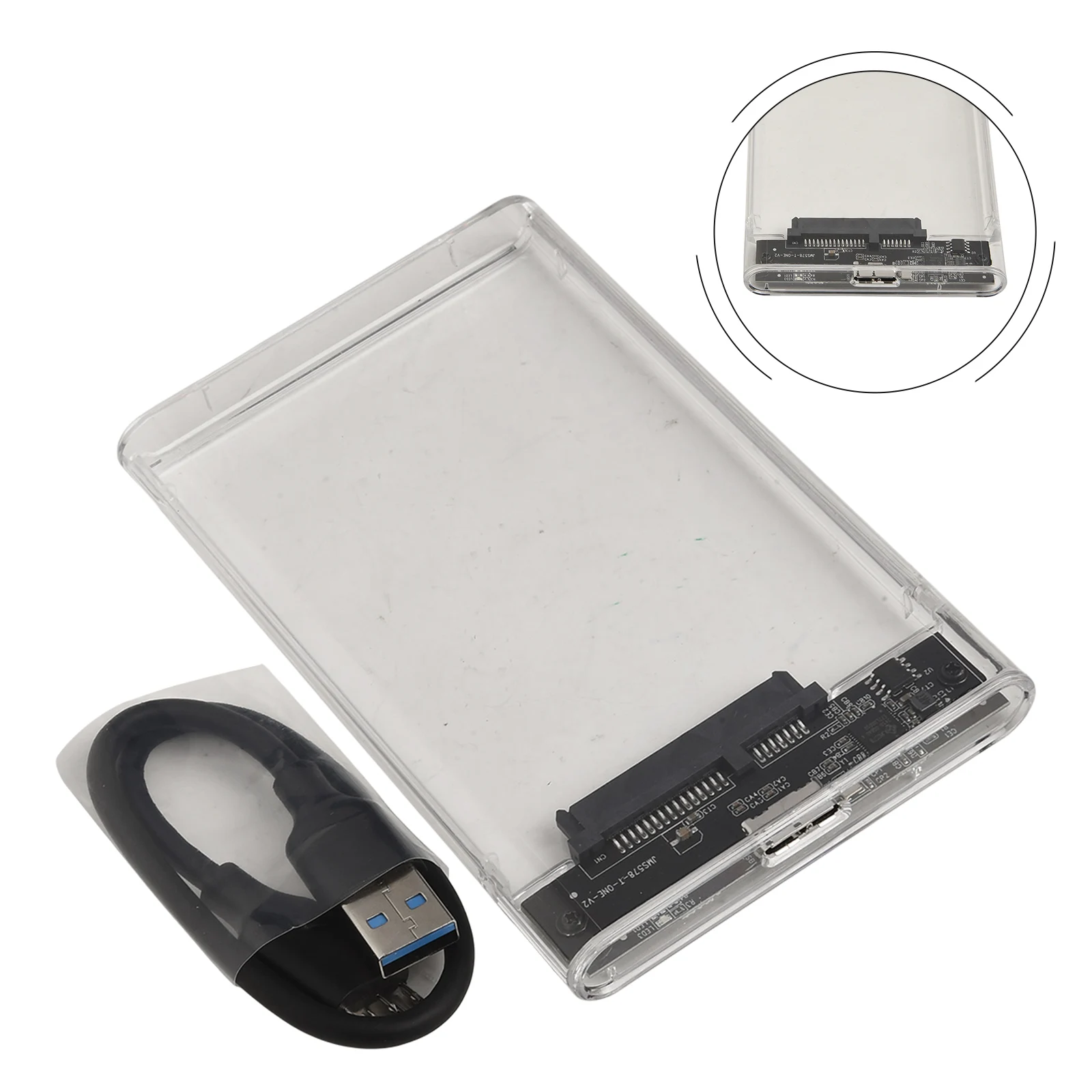 ?   USB 3.0/타입 C HDD 인클로저 2.5인치 SATA SSD 외장 하드 드라이브 케이스 고속 투명 하드디스크 박스 도구