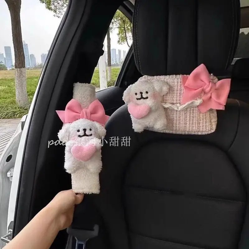 Simpatico cucciolo d'amore, cintura di sicurezza per auto, coprispalla, simpatico interno per auto, ragazza - immagine 3