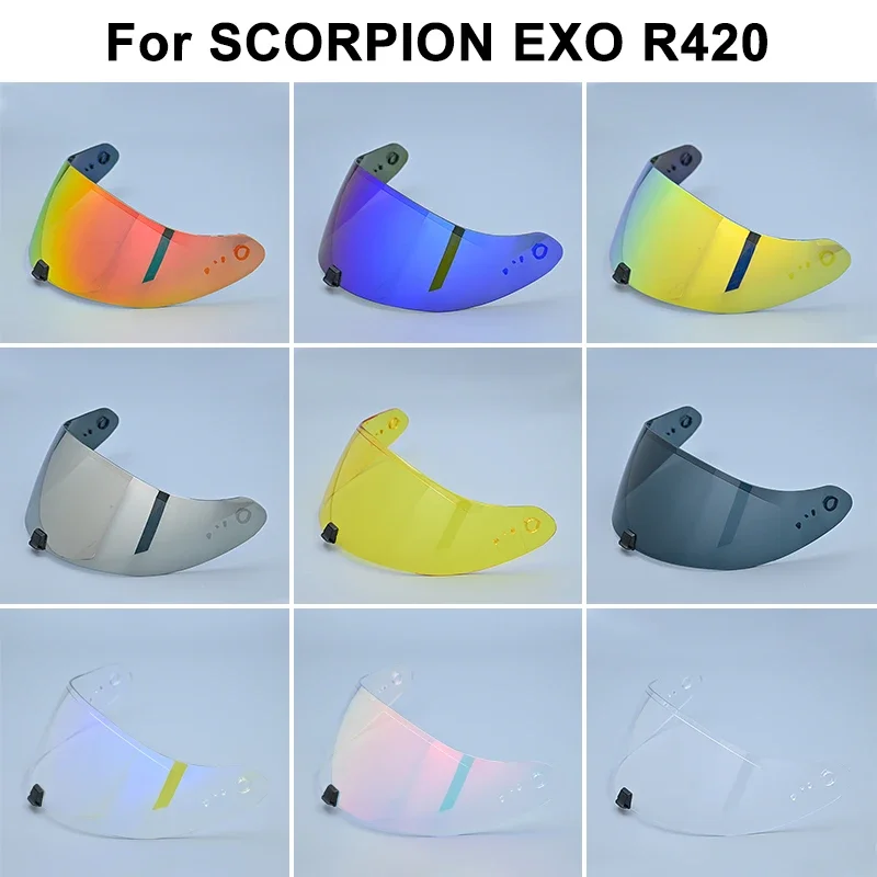 Para SCORPION EXO-R420 Casco visera escudo lente accesorios de motocicleta Casco de cara completa Anti-UV Scorpion EXO-R420 Casco Moto