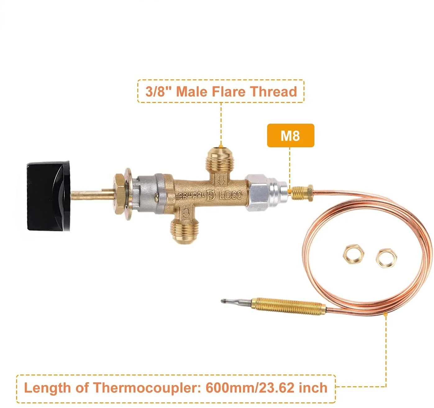 7pcs/kit Flame Failure Safety Control Valve fit Low Pressure LPG Propane Gas Fireplace Fire Pit Igniter Assembly Grill Heater safety valve switch