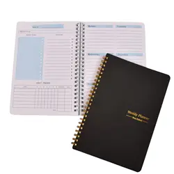 Weekly Planner Notebook - A5 Spiral Agenda for Daily Schedules & Journaling (Black)
