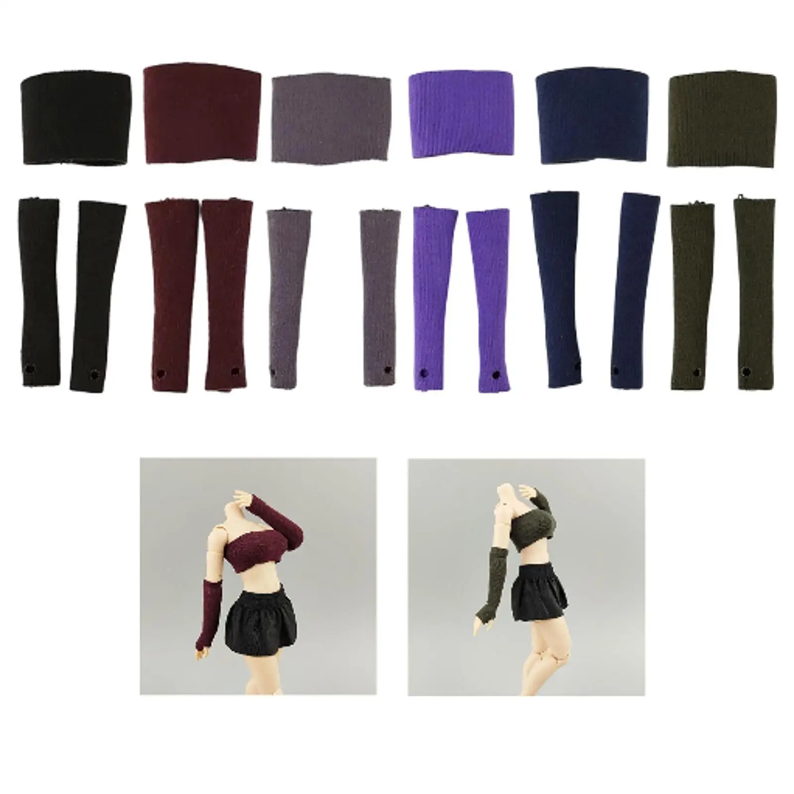 1:12 Women Tube Top Bralette, Tube Top Sleeves Set Doll Sleeve Set for 6'' inch Woman Action Figure Fashion Doll Accessories,