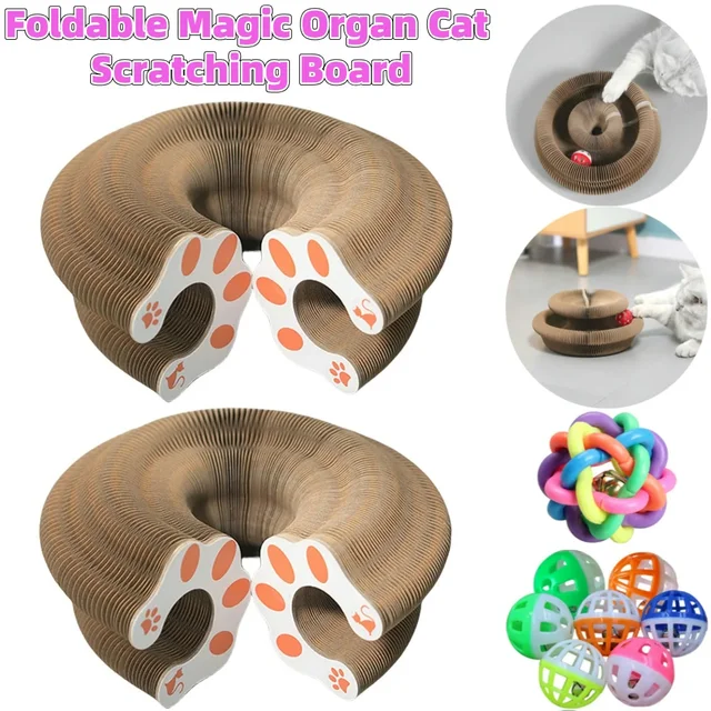 1/2pcs Magic Organ Cat Toy Cats Scratcher Scratch Board Round Corrugated Scratching Post Toys Cats Grinding Claw Cat Accessories