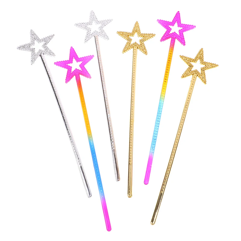 1PC Cute Dreamlike Five Pointed Star Fairy Wand Girl Birthday Party Cosplay Props Toy Princess Magic Fairy Cane Kids Girls Gift