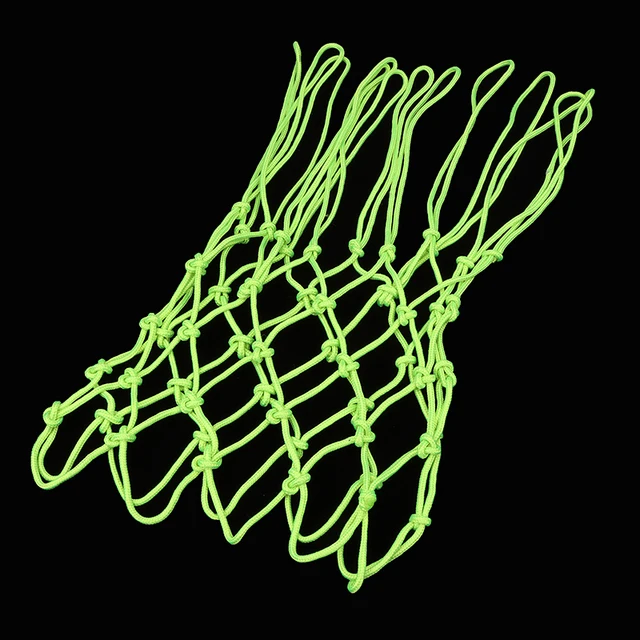 1Pc Glowing In The Dark Basketball Net Portable Durable Nylon Net Fluorescent Green Standard Basketball Sport Training Net 4