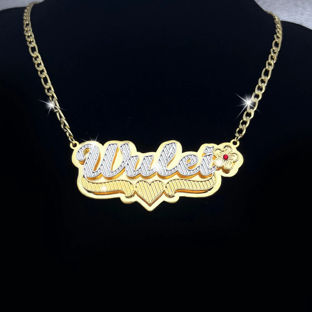 Stainless Custom Name Necklace 3D Pendant Birthday Stone Necklace Personalized Custom Name Jewelry for Women/Men Free Shipping stone 5 6 industry series hmi resistive touch display module free simulator debug support assignment operator